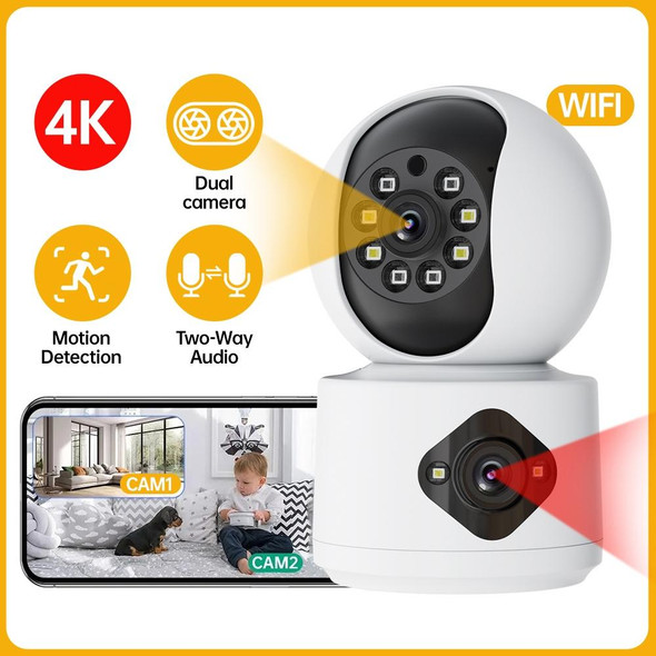 Y6204 4MP Zoom HD Indoor Waterproof Smart WiFi Camera, Specification:AU Plug(White)