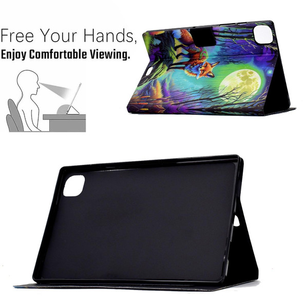 For iPad Air 10.9 2022 / 2020 Electric Pressed Colored Drawing Smart Leather Tablet Case(Moonlight Fox)