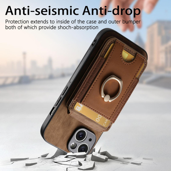 For iPhone 11 Pro Retro Splitable Magnetic Stand Card Bag Leather Phone Case(Brown)