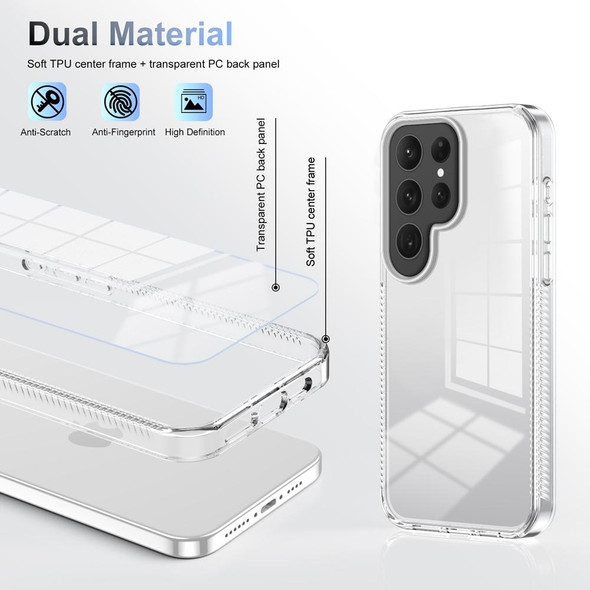 For Samsung Galaxy S23 Ultra 5G 2.5mm Anti-slip Clear Acrylic Hybrid TPU Phone Case(Transparent)