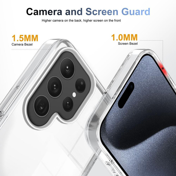 For Samsung Galaxy S23 Ultra 5G 2.5mm Anti-slip Clear Acrylic Hybrid TPU Phone Case(Transparent)