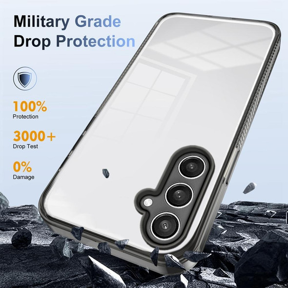 For Samsung Galaxy S24+ 5G 2.5mm Anti-slip Clear Acrylic Hybrid TPU Phone Case(Black)