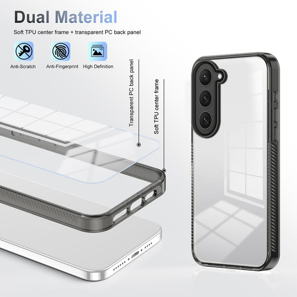 For Samsung Galaxy S23 5G 2.5mm Anti-slip Clear Acrylic Hybrid TPU Phone Case(Black)
