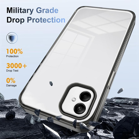 For Samsung Galaxy A05 2.5mm Anti-slip Clear Acrylic Hybrid TPU Phone Case(Black)