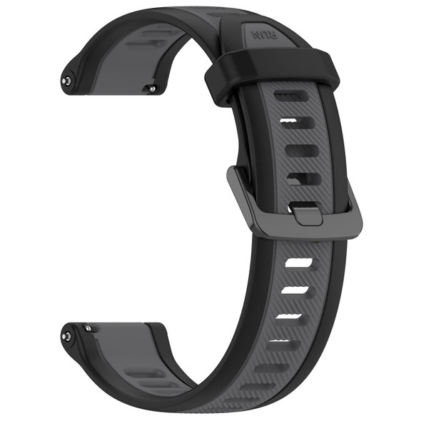 For Xiaomi Haylou RT2 LS10 22mm Two Color Textured Silicone Watch Band(Grey+Black)