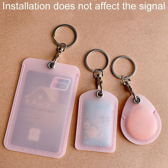 Access Control Elevator Card Holder Proximity Card Protector Keychain With Pull Ring, Style: Small Square White