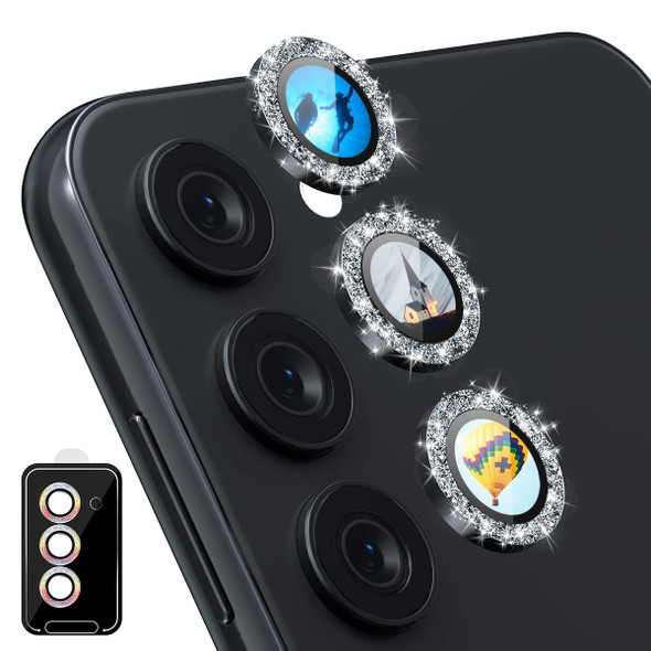 For Samsung Galaxy S23 5G/ S23+ 5G ENKAY Hat-Prince AR 9H Rear Lens Glitter Aluminium Alloy Tempered Glass Film(Black)