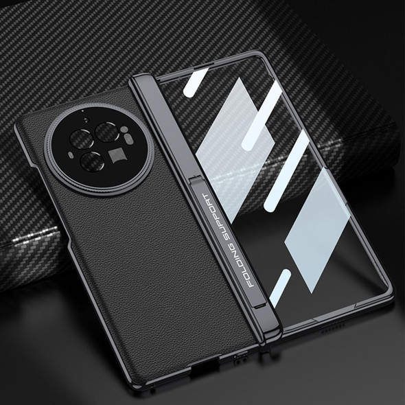 For vivo X Fold3 GKK Integrated Magnetic Fold Hinge Leather Shockproof Phone Case(Silver)