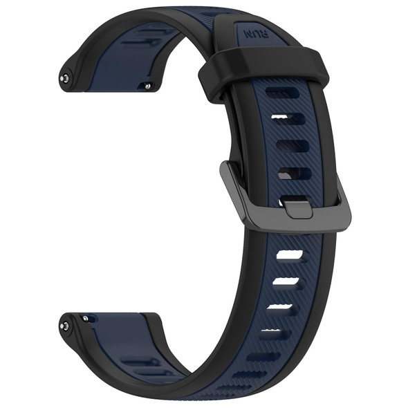 For Samsung Galaxy Watch 42mm 20mm Two Color Textured Silicone Watch Band(Midnight Blue+Black)
