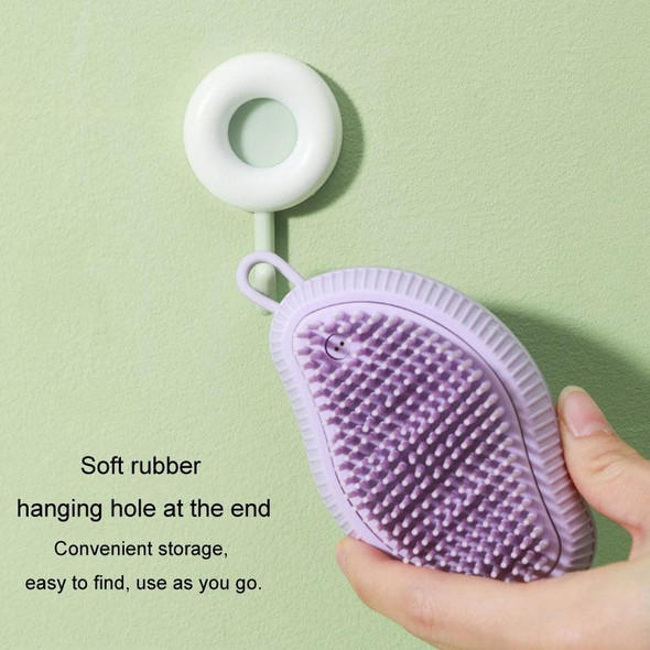 Dog Cleaning Supply Fillable Shower Gel Type Cats Dog Massage Bathing Brush, Style: Thick End (Purple)