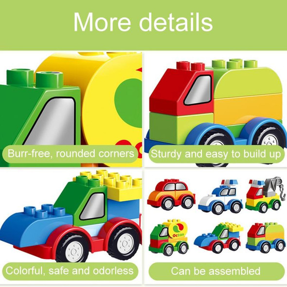 Children Large Particle Engineering Car Educational Assembly Building Block Toys, Style: Fighting Truck