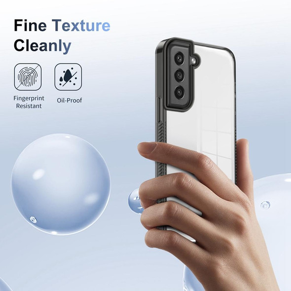 For Samsung Galaxy S21 FE 5G 2.5mm Anti-slip Clear Acrylic Hybrid TPU Phone Case(Black)