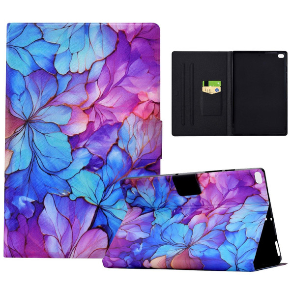 For iPad 9.7 2017/ 2018 / Air 2 / Air Electric Pressed Colored Drawing Smart Leather Tablet Case(Petals)