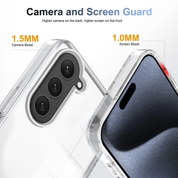 For Samsung Galaxy S23 5G 2.5mm Anti-slip Clear Acrylic Hybrid TPU Phone Case(Transparent)