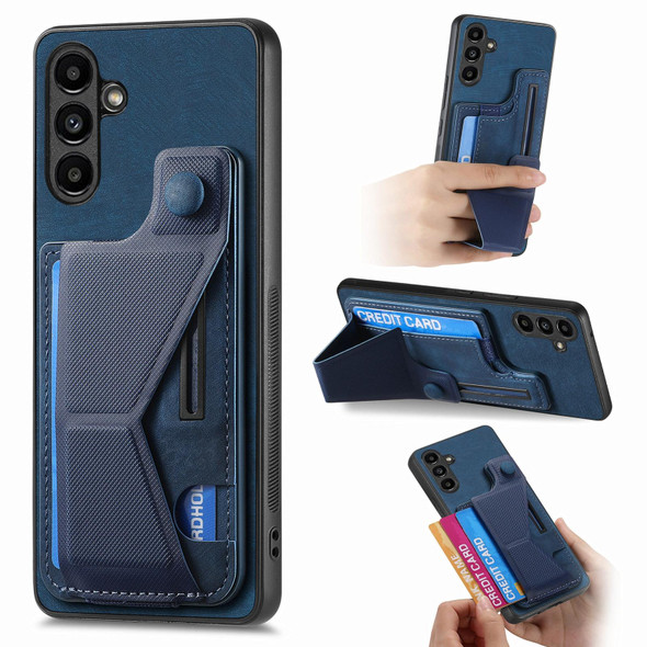 For Samsung Galaxy A34 5G II K-shaped Slide Holder Card Slot Phone Case(Blue)