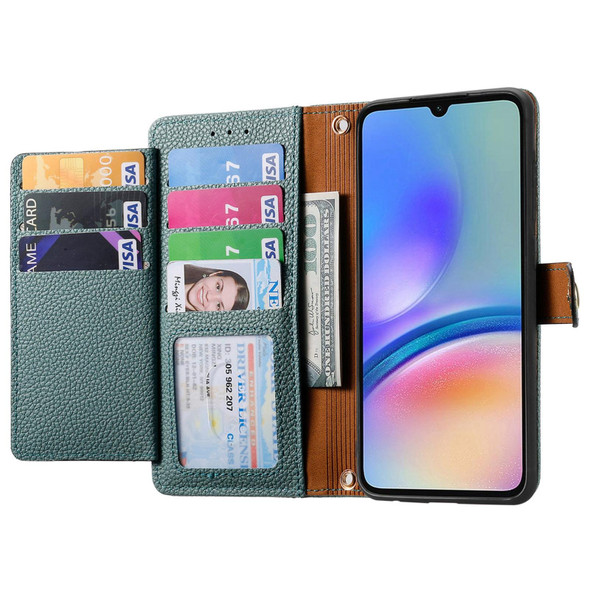 For Samsung Galaxy A05s Love Zipper Lanyard Leather Phone Case(Green)