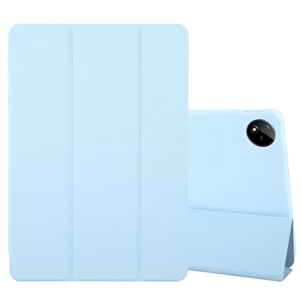 For vivo Pad3 Pro 13.0 Tri-fold Silicone Leather Tablet Case(Ice Blue)