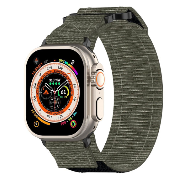 For Apple Watch Series 9 45mm Nylon Hook And Loop Fastener Watch Band(Grey)