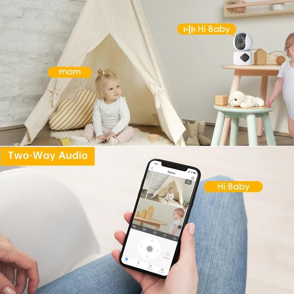 Y6204 4MP Zoom HD Indoor Waterproof Smart WiFi Camera, Specification:UK Plug(White)