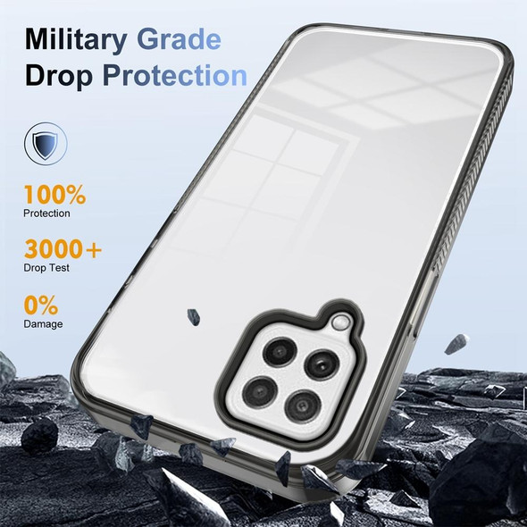 For Samsung Galaxy A22 4G 2.5mm Anti-slip Clear Acrylic Hybrid TPU Phone Case(Black)