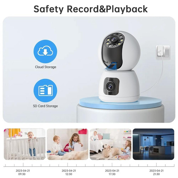 Y6203 4MP Zoom HD Indoor Waterproof Smart WiFi Camera, Specification:US Plug(White)