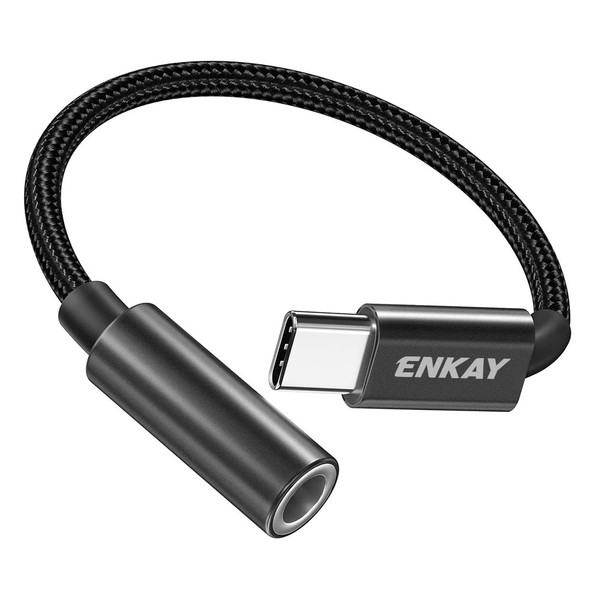 ENKAY HAT PRINCE ENK-AT111 USB Type C to 3.5mm Aux Headphones Jack Male to Female Adapter Headphones Audio Converter - Open Box (Grade A)