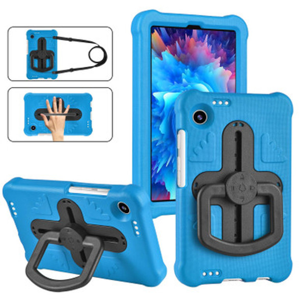 For Samsung Galaxy Tab A9 Shield 360 Rotation Handle EVA Shockproof PC Tablet Case(Blue Black) - Open Box (Grade A)