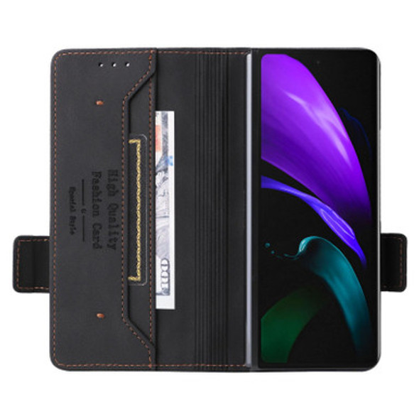 Samsung Galaxy Z Fold2 5G Magnetic Clasp Flip Leather Phone Case(Black) - Open Box (Grade A)