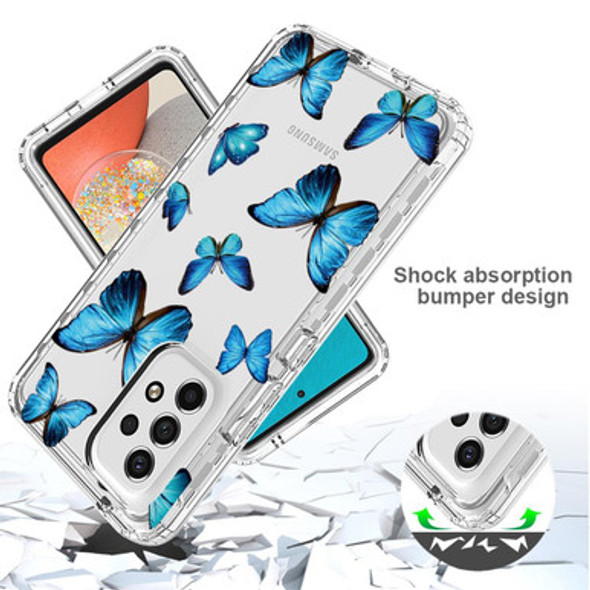 Samsung Galaxy A53 Transparent Painted Phone Case(Blue Butterflies) - Open Box (Grade A)