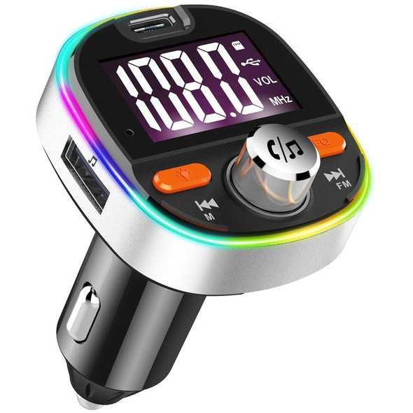 BC53 Wireless Car MP3 Player 5.0 FM Transmitter Colored Ambient Lights Hands-free Car Charger