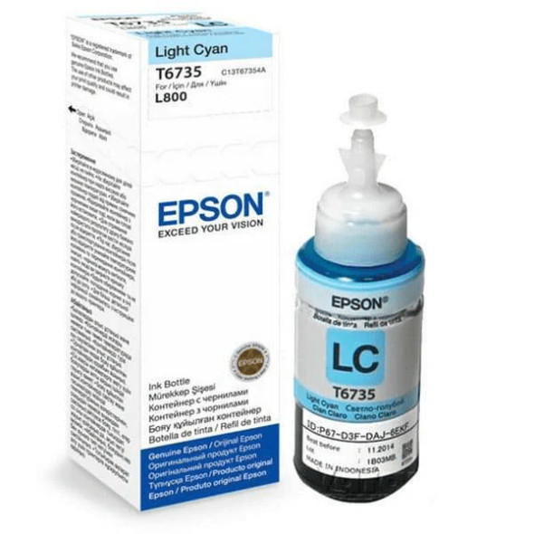 Ink Bottles Light Cyan 70ml EcoTank L800  /810 / 850 / 1800 Epson.