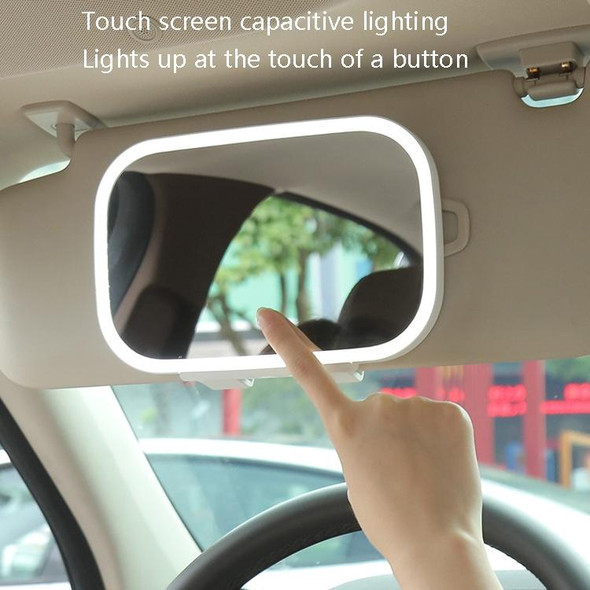 Car Sun Visor Makeup Mirror With LED Light(White)
