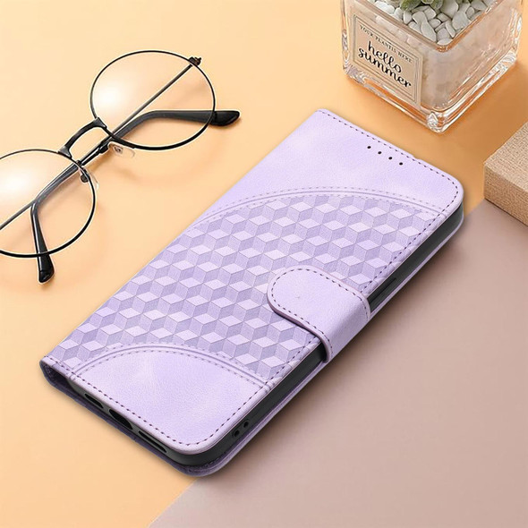 For vivo Y100 5G IDN/Y200e 5G Global YX0060 Elephant Head Embossed Phone Leather Case with Lanyard(Light Purple)