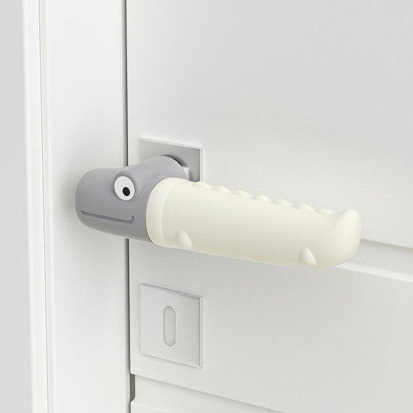 Silicone Door Handle Protector Children Anti-collision Door Pads, Spec: Crocodile-White