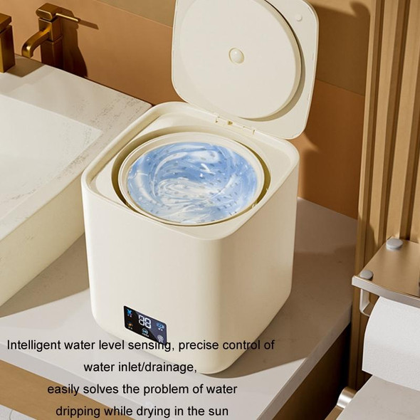 7L Mini Fully Automatic Portable Underwear Washing Drying Washing Machine, EU Plug, Color: Beige Blue Light Model