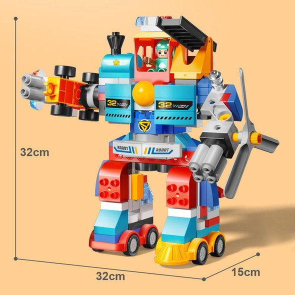 172pcs /Box Variable Robot Car Building Block Toys Children Educational Assembling Toys