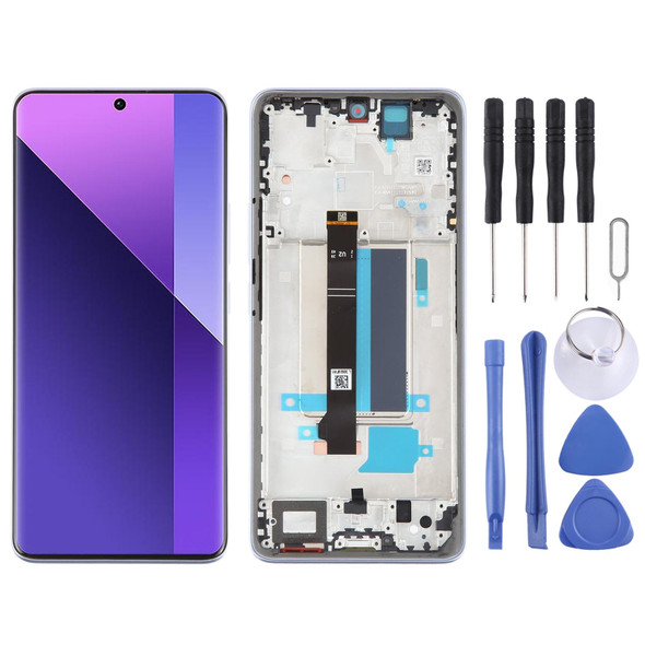 For Xiaomi Redmi Note 13 Pro+ Original AMOLED Material LCD Screen Digitizer Full Assembly with Frame (Purple)