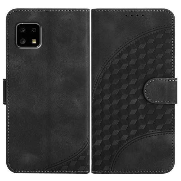 For Sharp Aquos sense4 4G/5G/Sense4 Lite YX0060 Elephant Head Embossed Phone Leather Case with Lanyard(Black)