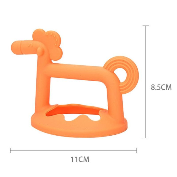 Silicone Baby Teether Anti-Eating Hand Bracelets Baby Teething Stick Toy, Color: Pony+Box Orange