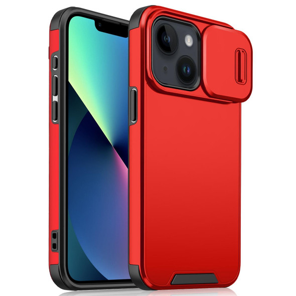 For iPhone 13 mini Sliding Camshield TPU + PC Phone Case(Red)