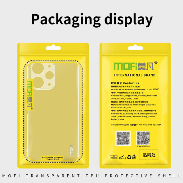 ForXiaomi Redmi Turbo 3 MOFI Ming Series Ultra-thin TPU Phone Case(Transparent)