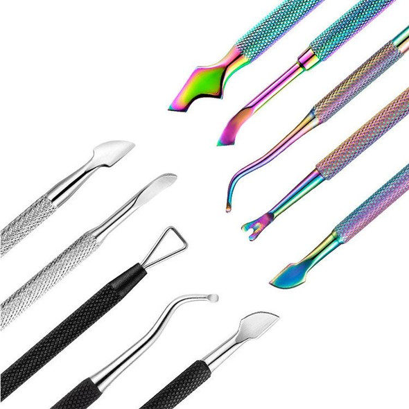 FABIYAN Stainless Steel Dead Skin Shear Steel Push Nail Art Tool Set, Specification: 3 Sets   Set 2