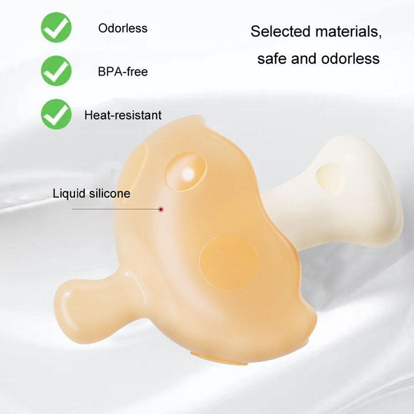 Baby Silicone Teether Small Mushroom Type Anti-Eating Hand Baby Teething Stick, Color: Beige