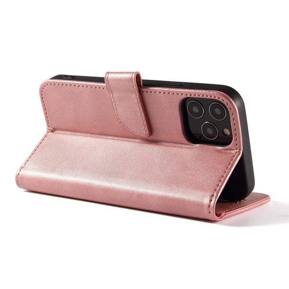 Calf Texture Buckle Horizontal Flip Leatherette Case with Holder & Card Slots & Wallet - iPhone 13 Pro Max(Rose Gold)