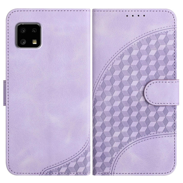 For Sharp Aquos sense4 4G/5G/Sense4 Lite YX0060 Elephant Head Embossed Phone Leather Case with Lanyard(Light Purple)