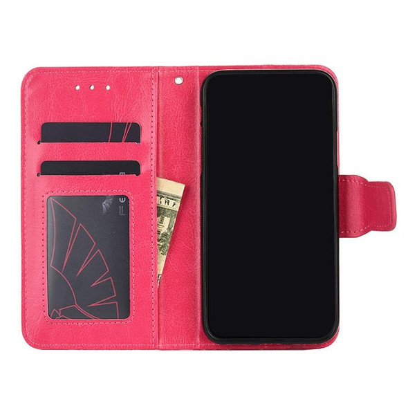 Crystal Texture Horizontal Flip Leatherette Case with Holder & Card Slots & Wallet - iPhone 13(Rose Red)