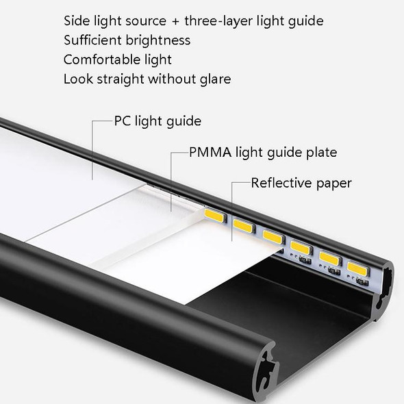 Intelligent Automatic Human Body Induction Wireless LED Lamp 40cm(Black + Neutral Light)