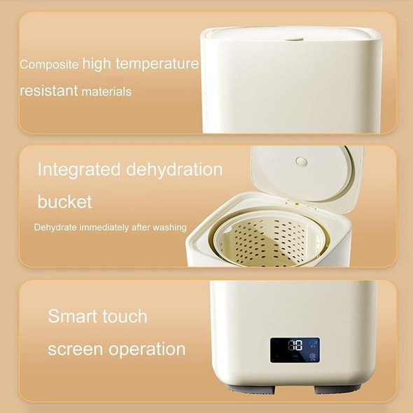 7L Mini Fully Automatic Portable Underwear Washing Drying Washing Machine, EU Plug, Color: Beige Ozone Model