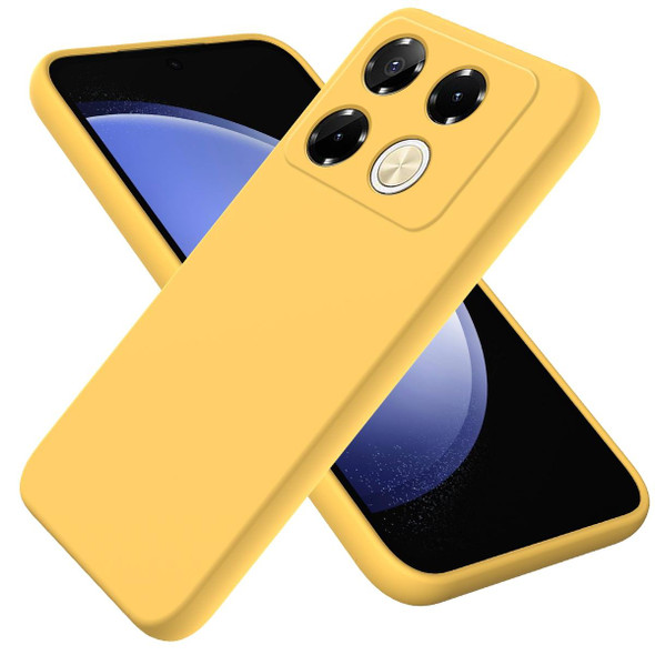 For Infinix Note 40 Pro 4G Solid Color Liquid Silicone Dropproof Full Coverage Protective Case(Yellow)