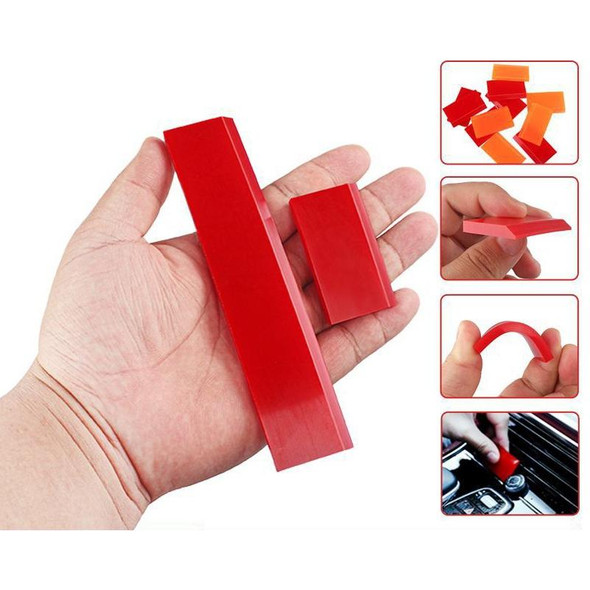 4pcs Car Cleaning Glass Water Film Soft Rubber Scraper, Color: Long Red